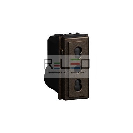 BTicino Living Now presa bipasso 10/16 A Bronze KB4180