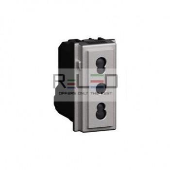 BTicino Living Now presa bipasso 10/16 A Steel KS4180