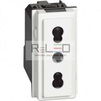 BTicino Living Now presa bipasso 10/16 A bianco KW4180