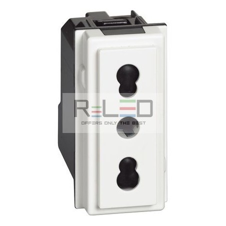 BTicino Living Now presa bipasso 10/16 A bianco KW4180